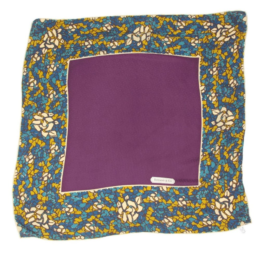 Vintage TIFFANY & CO. 1986 Beautiful Stained Glass Design Silk Scarf Tiffanys - Picture 1 of 4